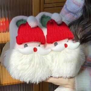 Comfortable Women's Santa Plush Slippers Warm and Non-Slip Perfect for Christmas
